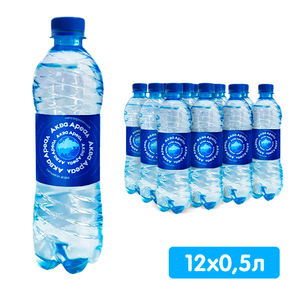 Вода Аква Ареал 0.5 литра, без газа, пэт, 12 шт. в уп.