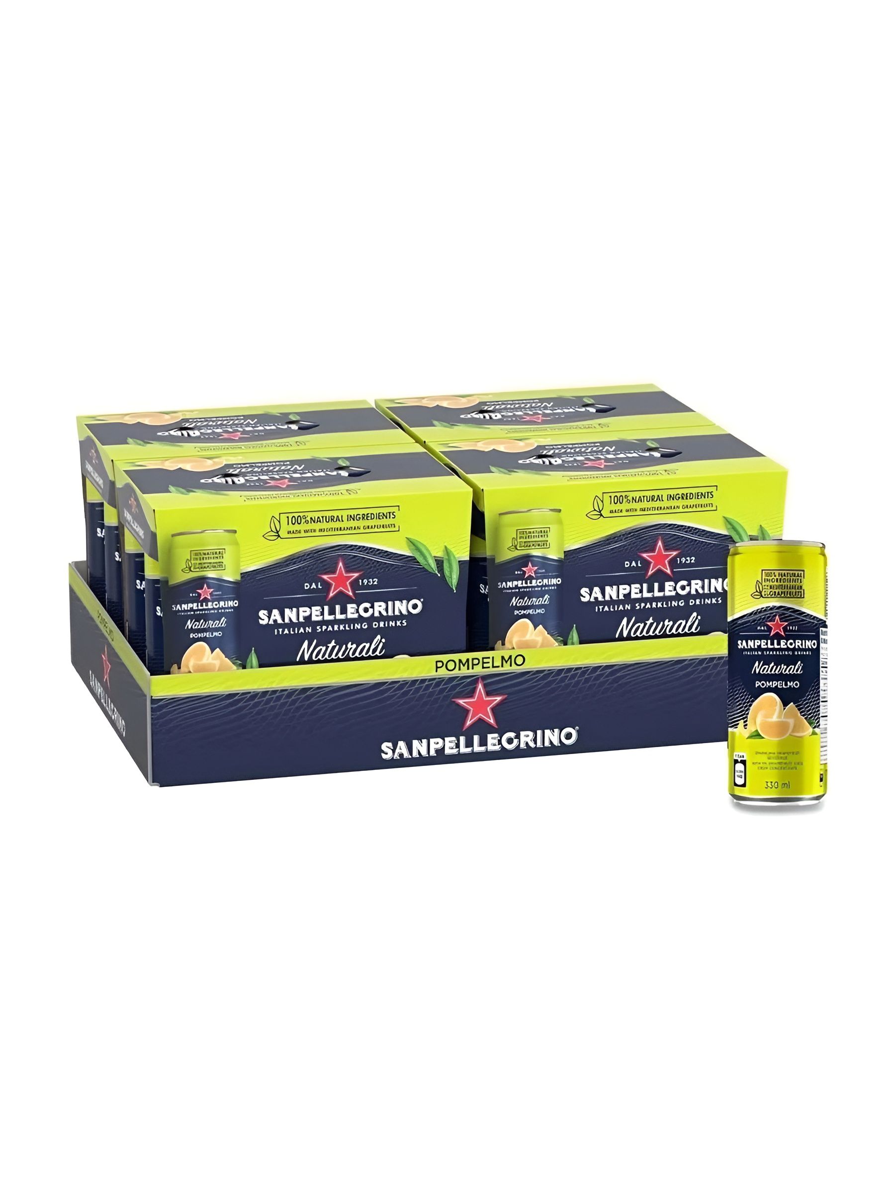 Газированный напиток San Pellegrino Pompelmo, грейпфрут, жб, 330 мл*24шт