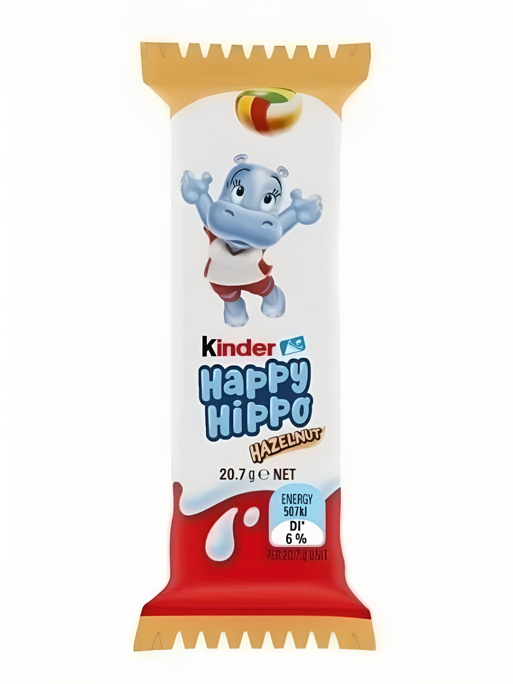 Печенье, шоколадно - молочное, с ореховой начинкой Kinder Hippo Milk Hazelnuts Biscuits (103,5 грамм). 10 шт.