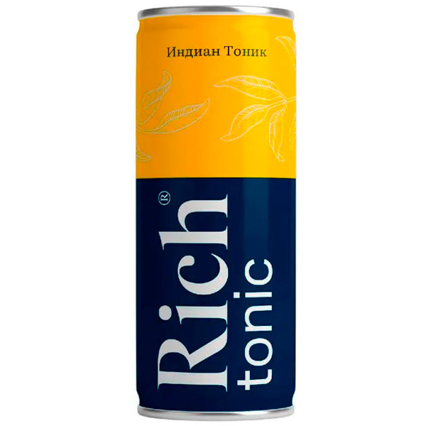 Напиток сокосодержащий Rich Индиан Тоник 0.33 литра, газ, ж/б, 12 шт. в уп.