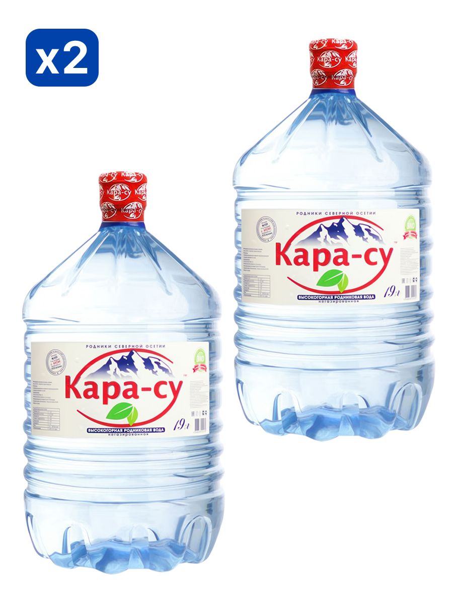 Вода питьевая Кара-Су 19л негазированная (бутыль одноразовая 2 шт.)