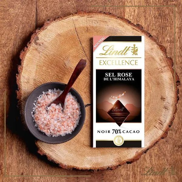 Шоколад горький Lindt Excellence 70% какао c розовой Гималайской солью (100 гр). 5 шт.
