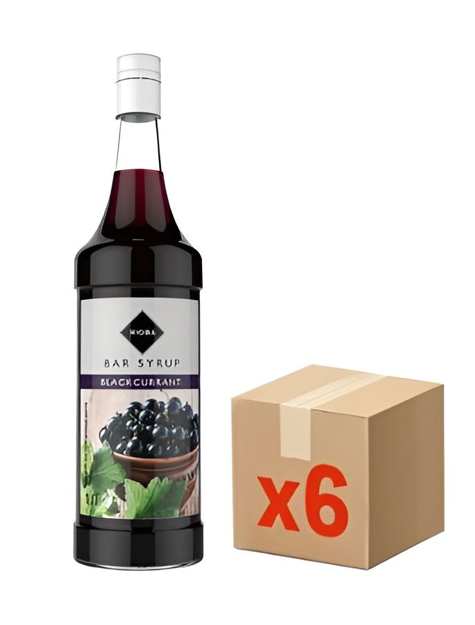 RIOBA Сироп Черная смородина, 1л. Стекло. Упаковка 6 шт.