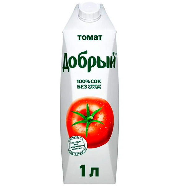 Сок Добрый томат 1 литр без сахара