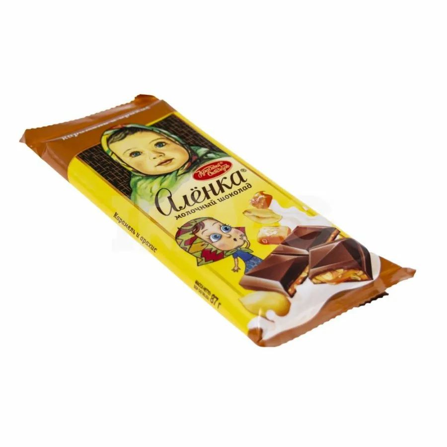 Шоколад Аленка, с соленой карамелью и арахисом, 87г. Упаковка 10 шт.