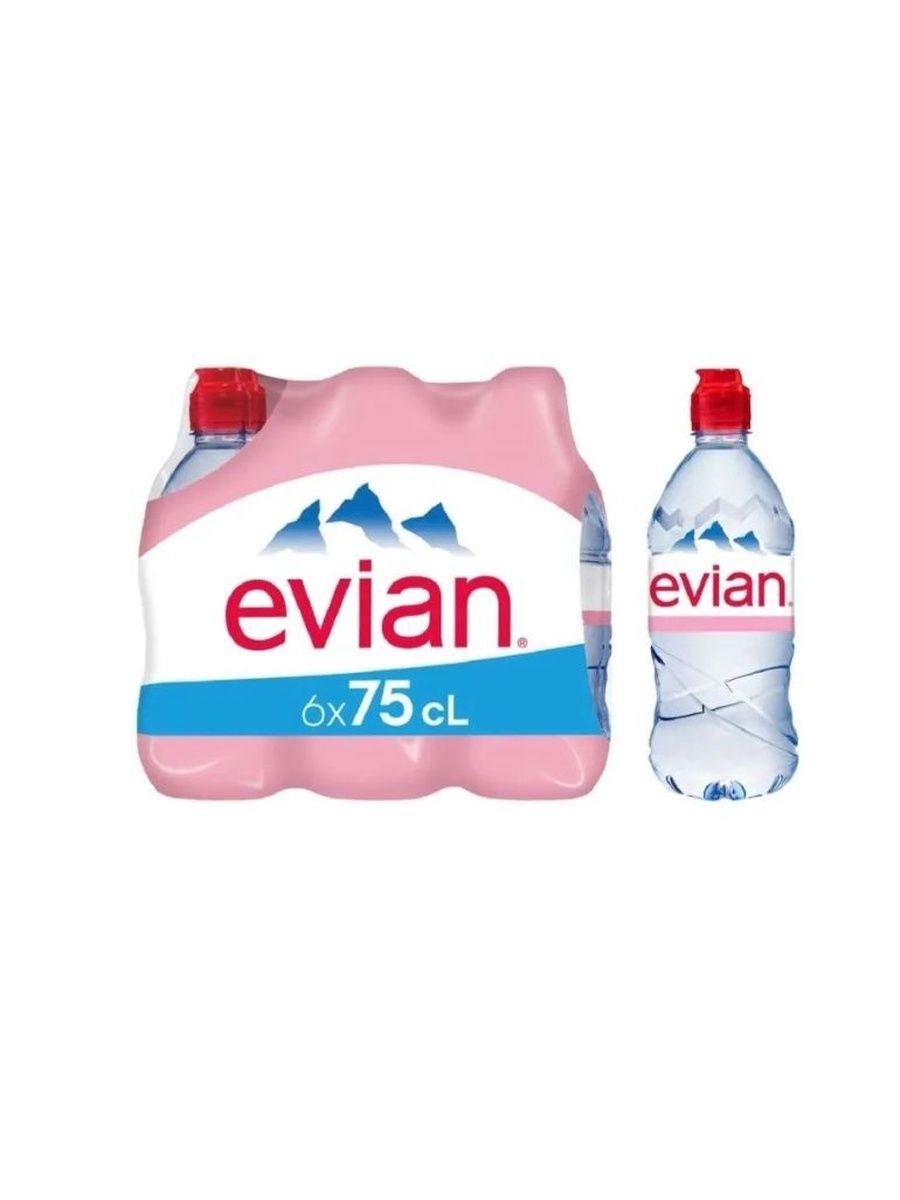 Вода негазированная Evian, 6 шт по 0.75 л