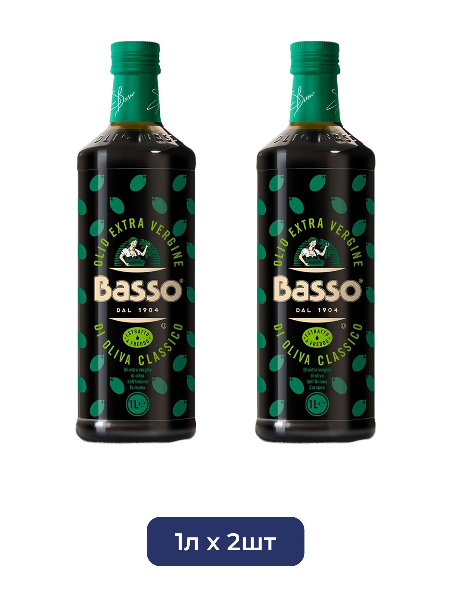 Масло Оливковое Basso Extra Virgin Нерафинированное 1л х 2шт.