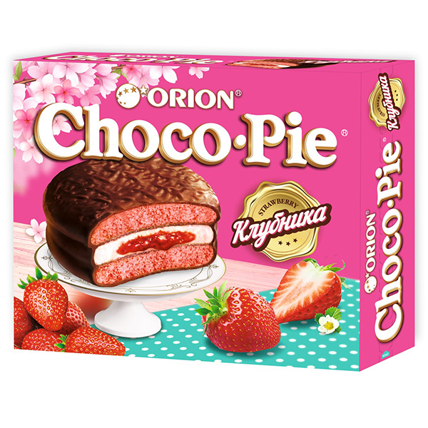 Пирожное Choco Pie Orion Клубника 30 гр х 12 шт, 360 гр