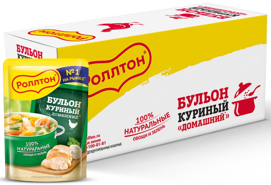 Бульон Роллтон куриный домашний, 90г х 24 шт.