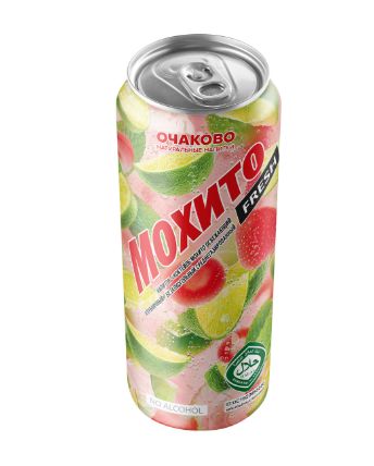 Напиток Мохито Fresh Клубника газированный, Жб, 450мл x 24 шт
