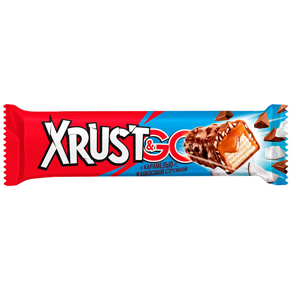 Батончик вафельный Xrust&Go с кокосом и карамелью 30 гр