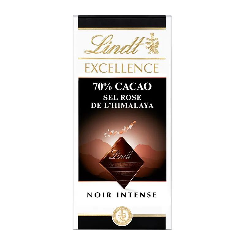 Шоколад горький Lindt Excellence 70% какао c розовой Гималайской солью (100 гр). 20 шт.