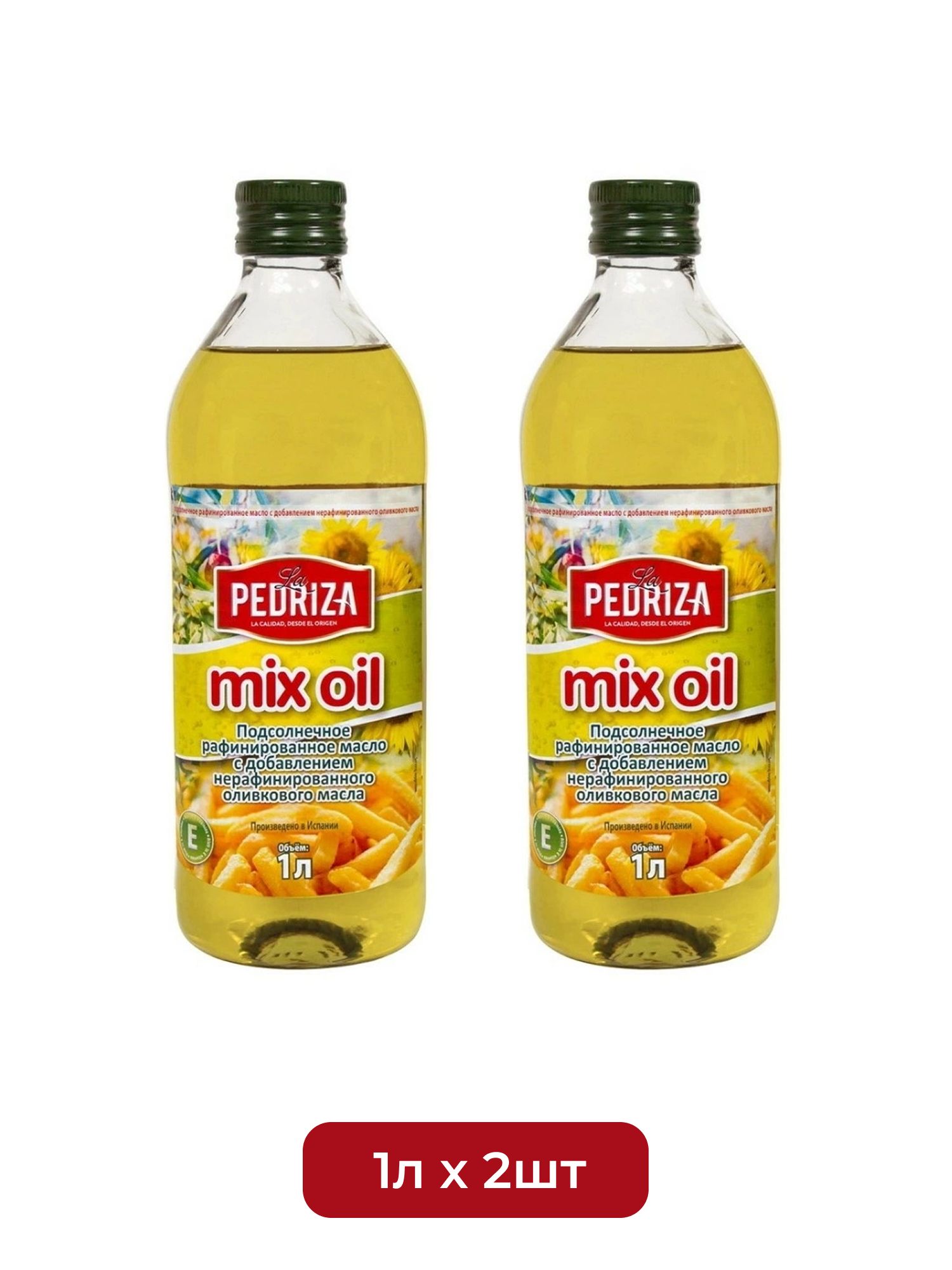 Масло Подсолнечное с Оливковым La Pedriza Нераф 1л х 2шт.