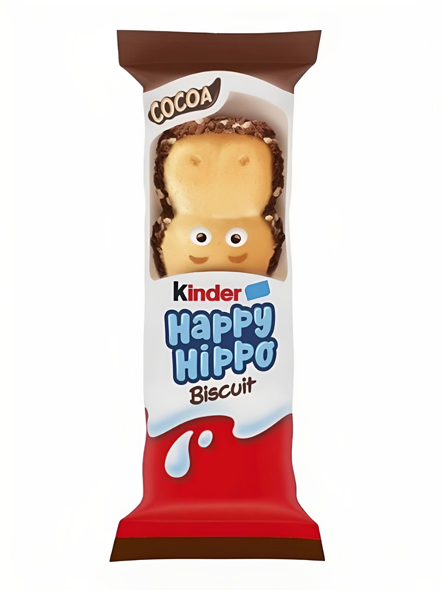 Печенье шоколадно-молочное печенье Kinder Happy Hippo Cacao, Упаковка 28 шт. (Германия)