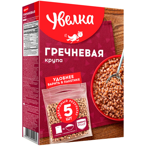 Крупа гречневая Увелка ядрица быстроразваривающаяся 5х80 гр