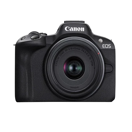 Беззеркальный фотоаппарат Canon EOS R50 kit RF-S 18-45mm IS STM + RF-S 55-210mm (Черный)