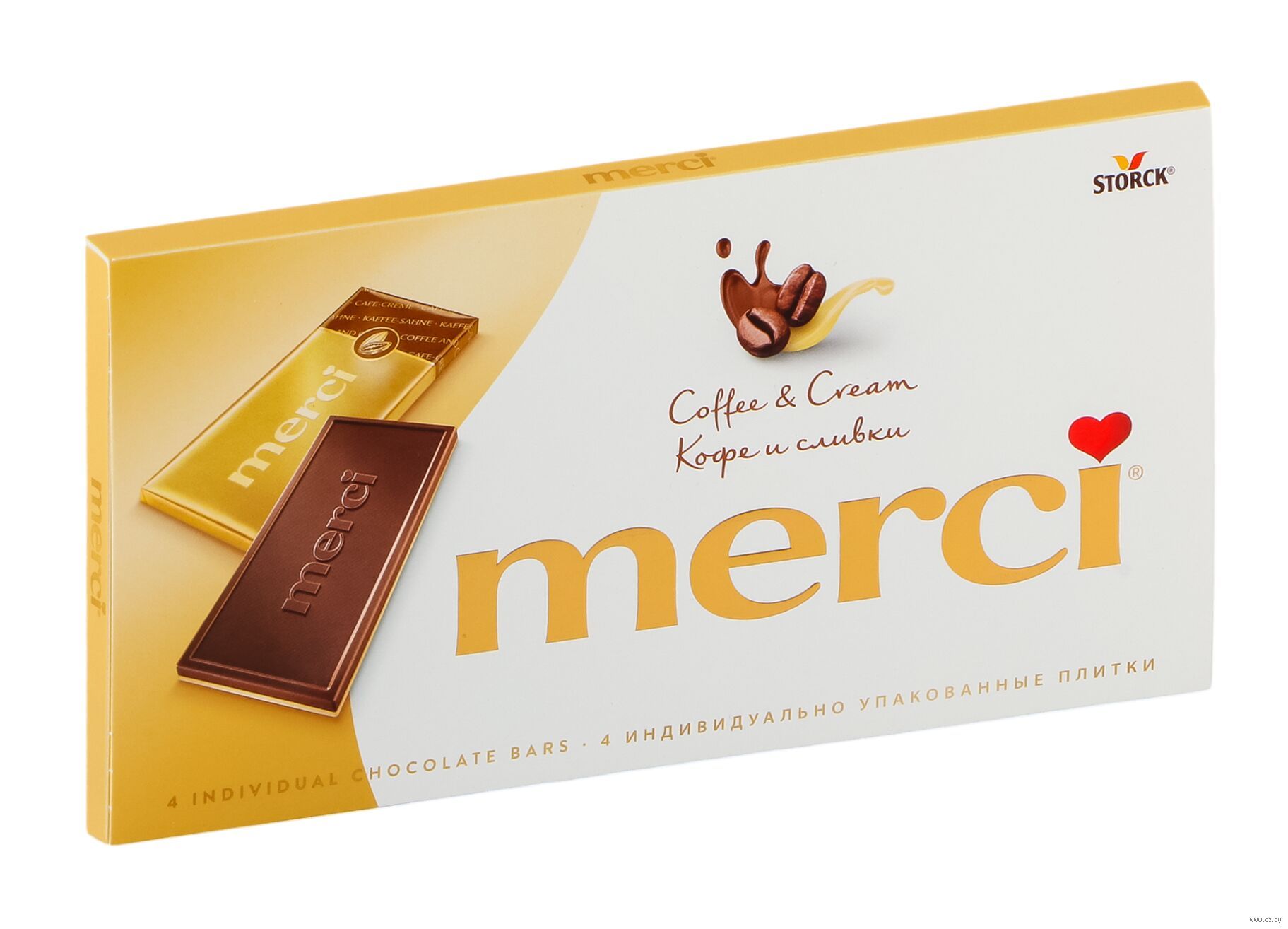 Шоколад Merci Кофе и сливки, 100г. Набор 5 шт.