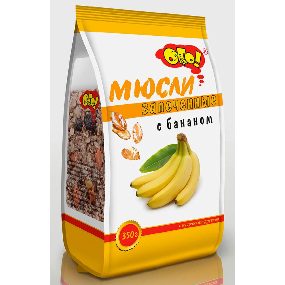 Мюсли Ого! запеченные с бананом, 350г х 10 шт