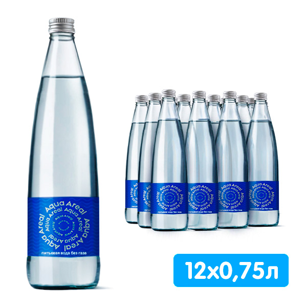 Вода Аква Ареал 0.75 литра, без газа, стекло, 12 шт. в уп.