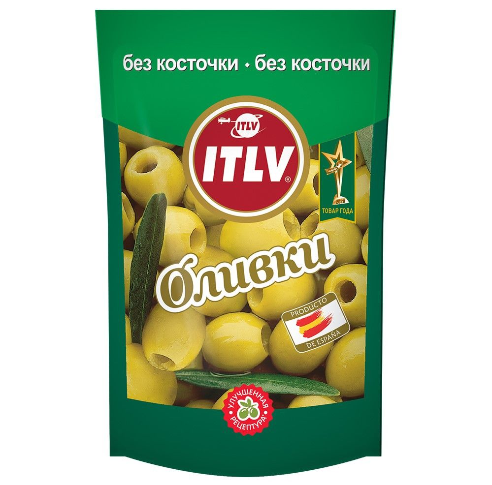Оливки ITLV зеленые без косточки, 195г х 12шт.