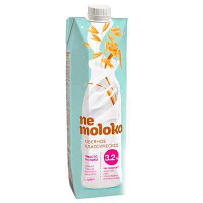 Напиток NeMoloko овсяный классический 3,2% 1 л
