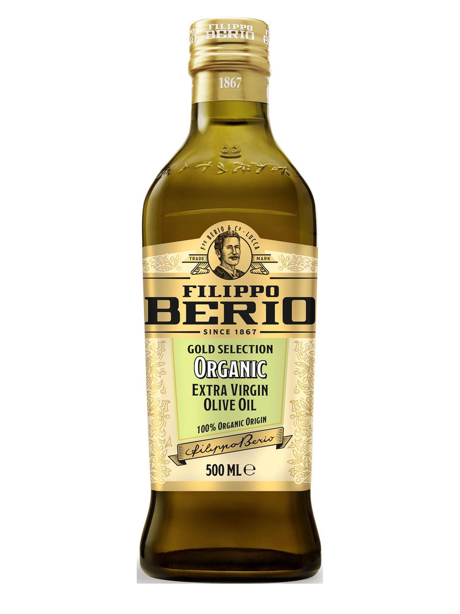 Масло оливковое Filippo Berio Organic Extra Virgin нерафинированное, 500мл х 12шт.