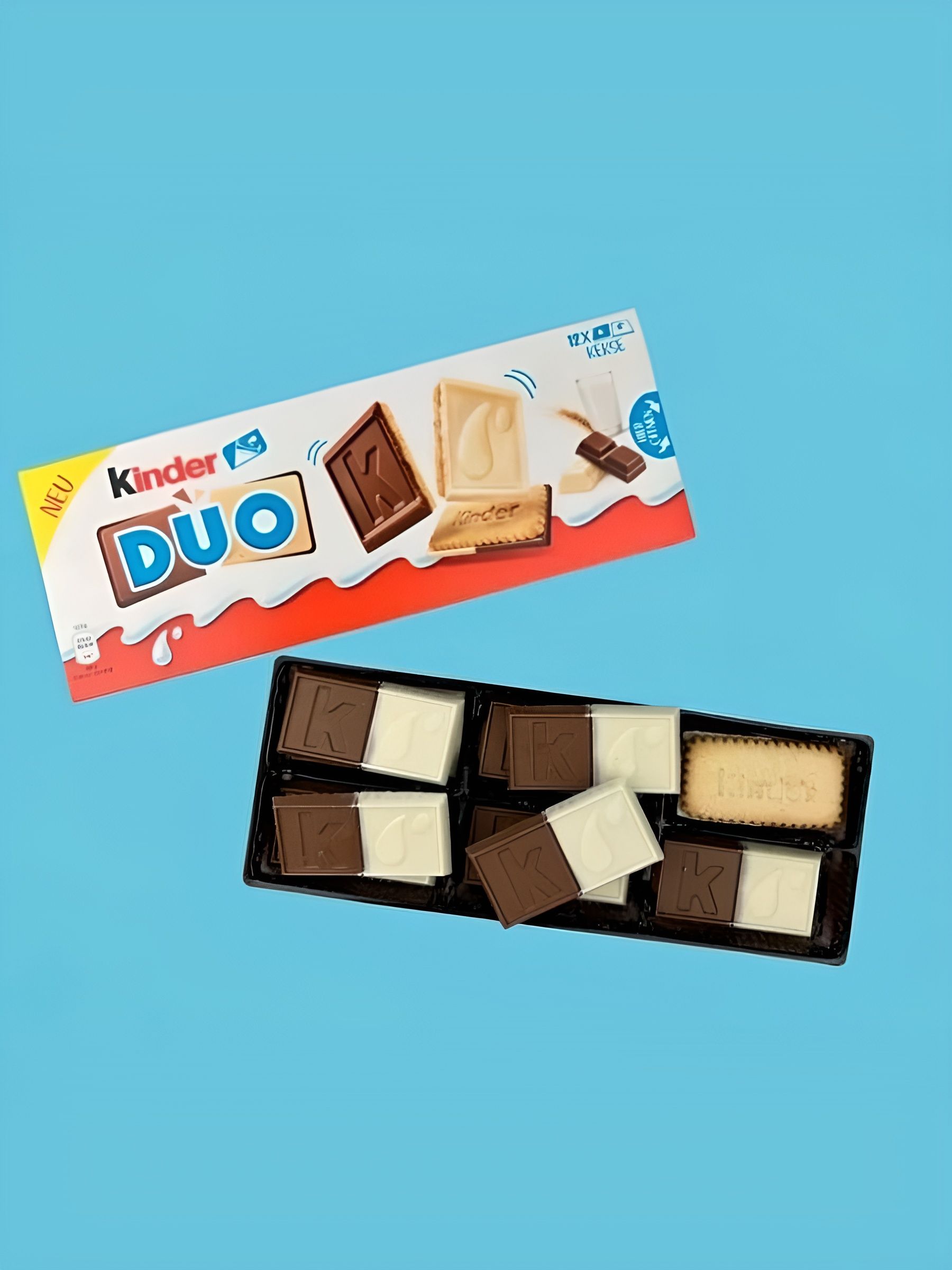 Печенье, шоколадно - молочное, Kinder DUO (150 грамм) 2 шт.