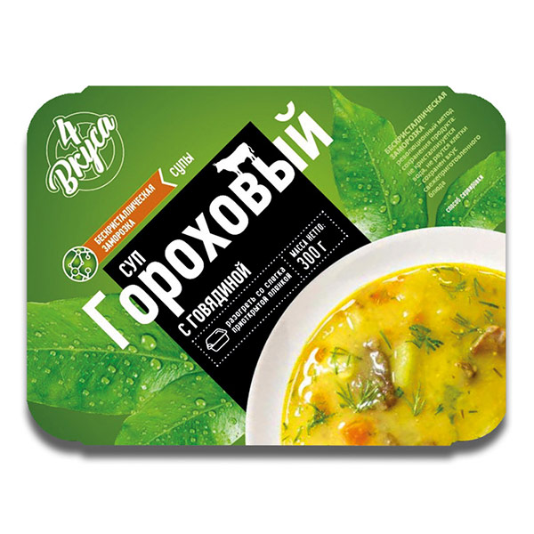 Суп 4 Вкуса гороховый с говядиной замороженный 300 гр
