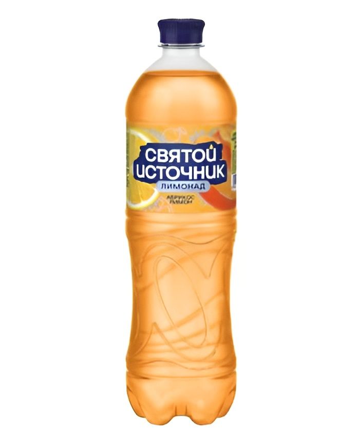 Напиток Святой Источник Лимонад с соком абрикоса и лимона газированный. Упаковка 1л х 12 шт.