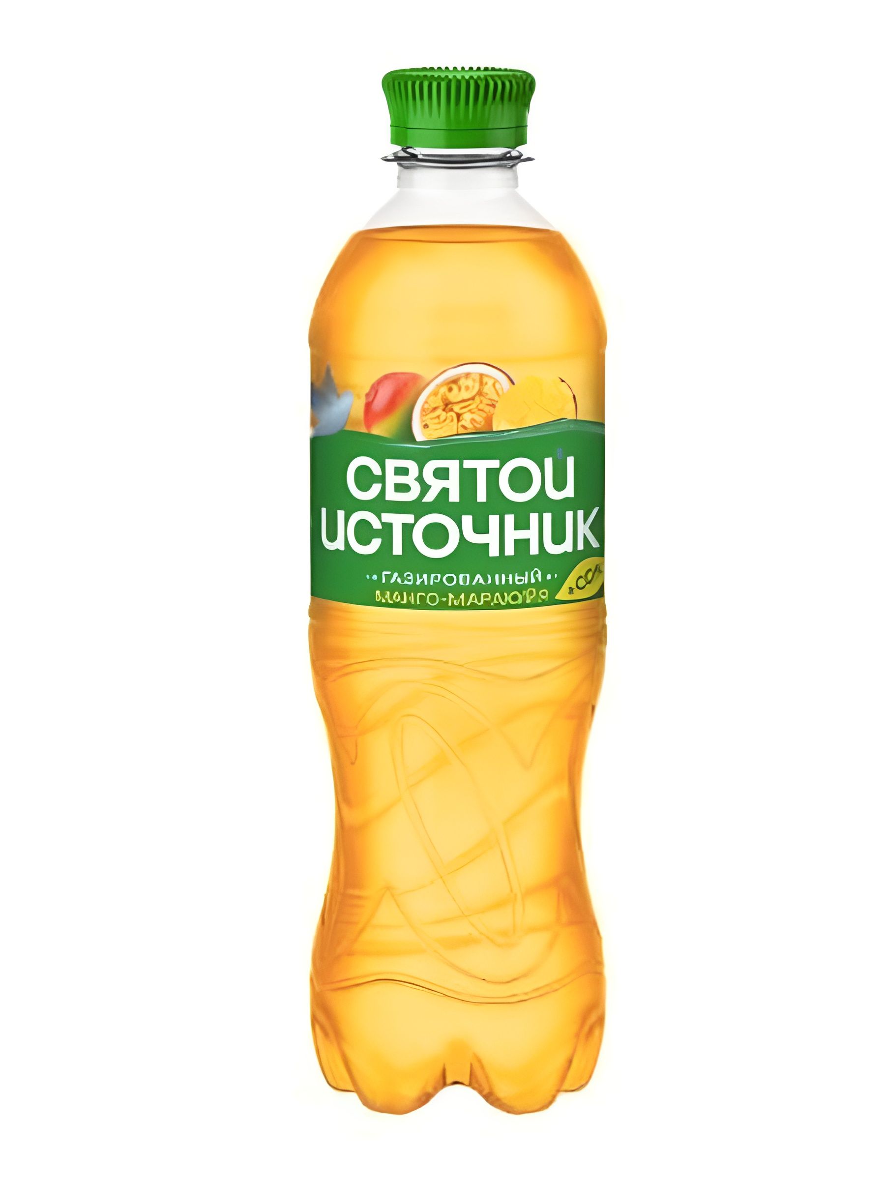 Вода Святой Источник с соком манго и маракуйи газированная. Упаковка 500 мл х 12 шт.