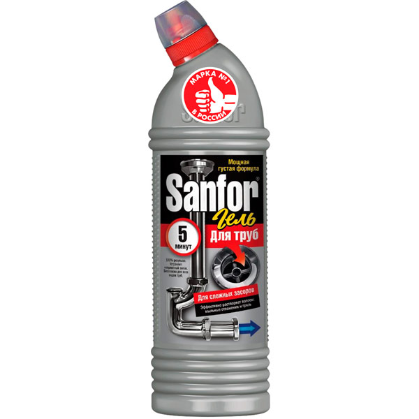 Гель для удаления засоров Sanfor 750мл