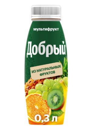 Нектар Добрый Мультифрукт обогащенный провитамином А, 300 мл. Упаковка 12 шт.