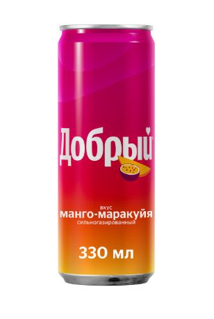 Напиток Добрый Манго-Маракуйя, 0,33 литр. Жб. Упаковка 24 шт.