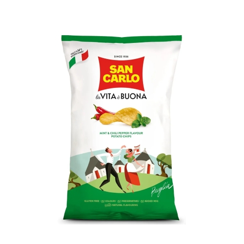Чипсы картофельные San Carlo ("Сан Карло") - мята-перец 150 г