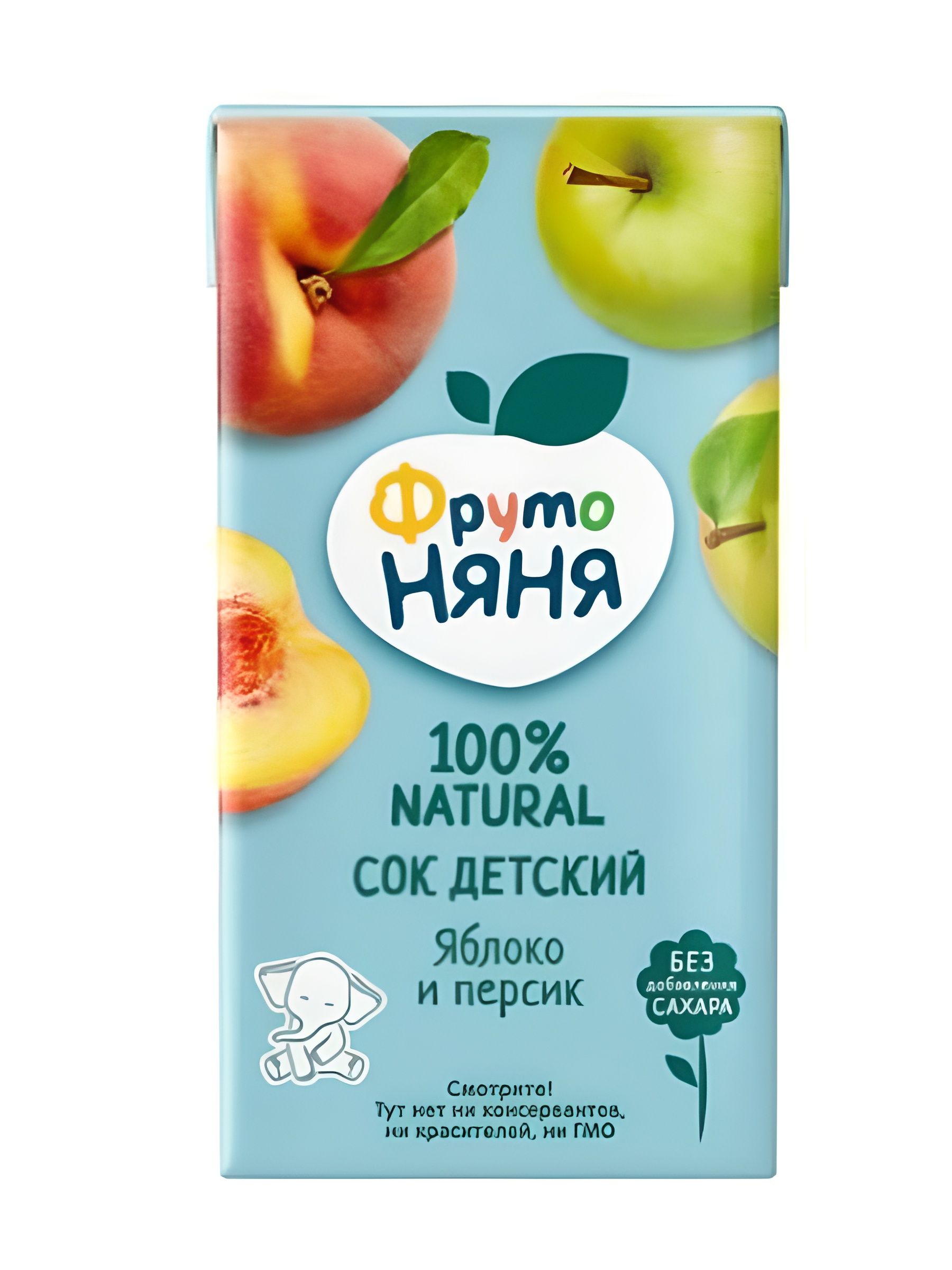 Сок детский ФрутоНяня Яблоко и Персик с 3 лет, 500мл (Упаковка 12 шт)