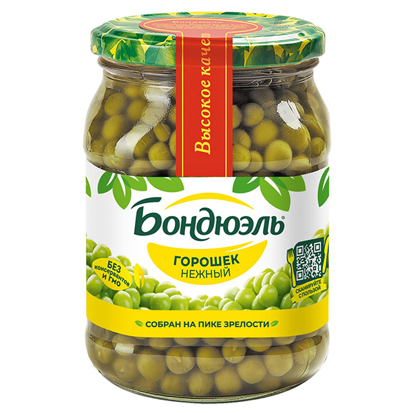 Горошек Bonduelle зеленый 530 гр
