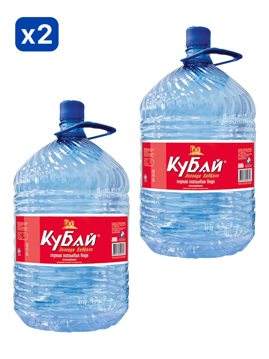 Вода питьевая Кубай 19л негазированная (бутыль одноразовая 2 шт.)