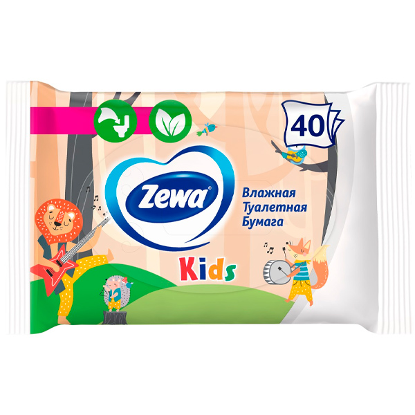 Влажная туалетная бумага Zewa Kids 42 листа
