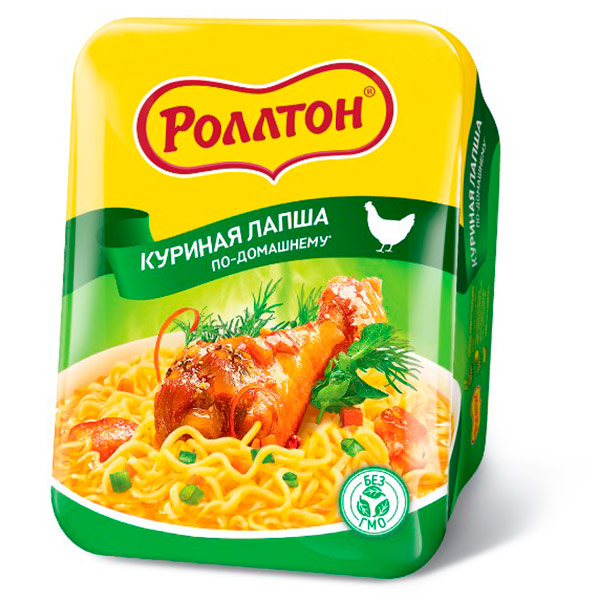 Лапша Роллтон куриная в тарелке по-домашнему 90 гр