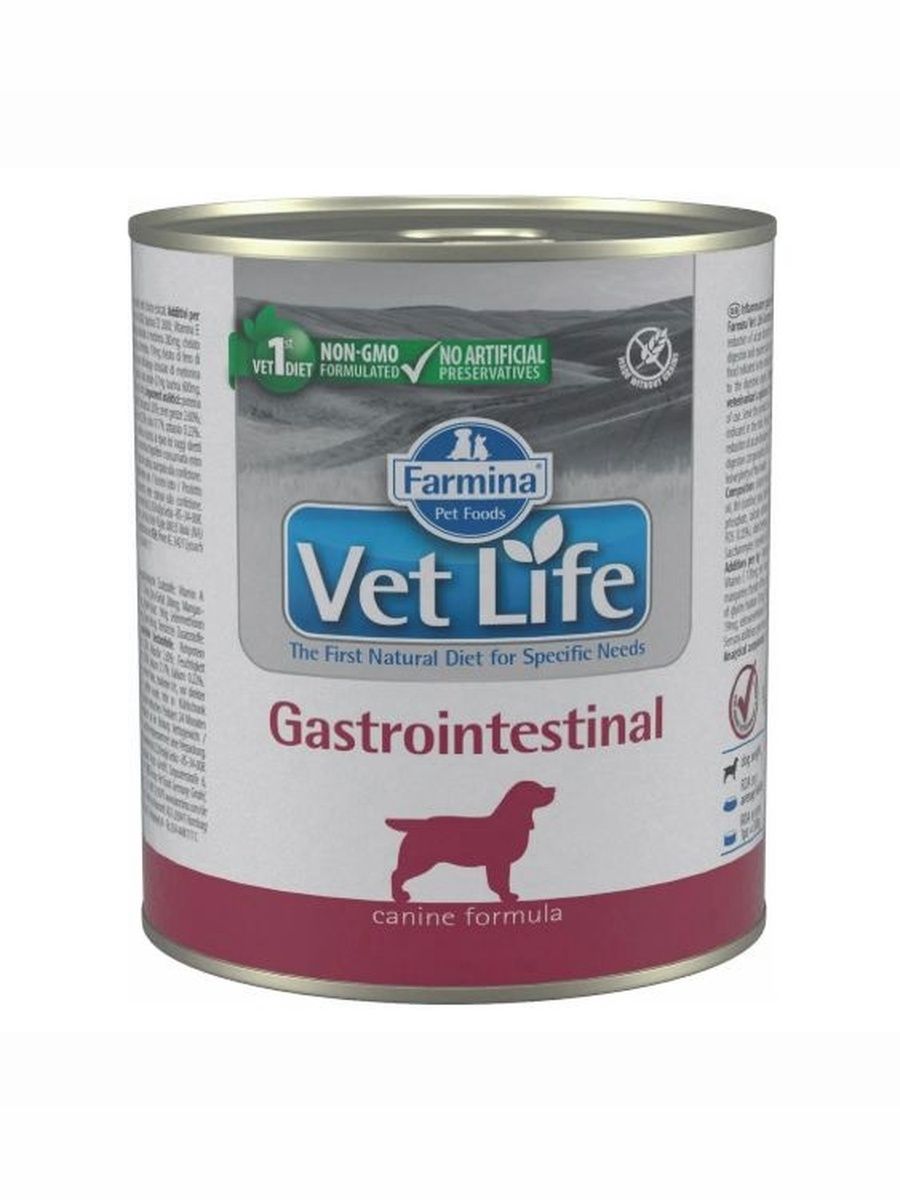 Влажный корм Farmina Vet Life Gastrointestinal для собак при заболеваниях пищеварительного тракта 300 г, 6 шт.