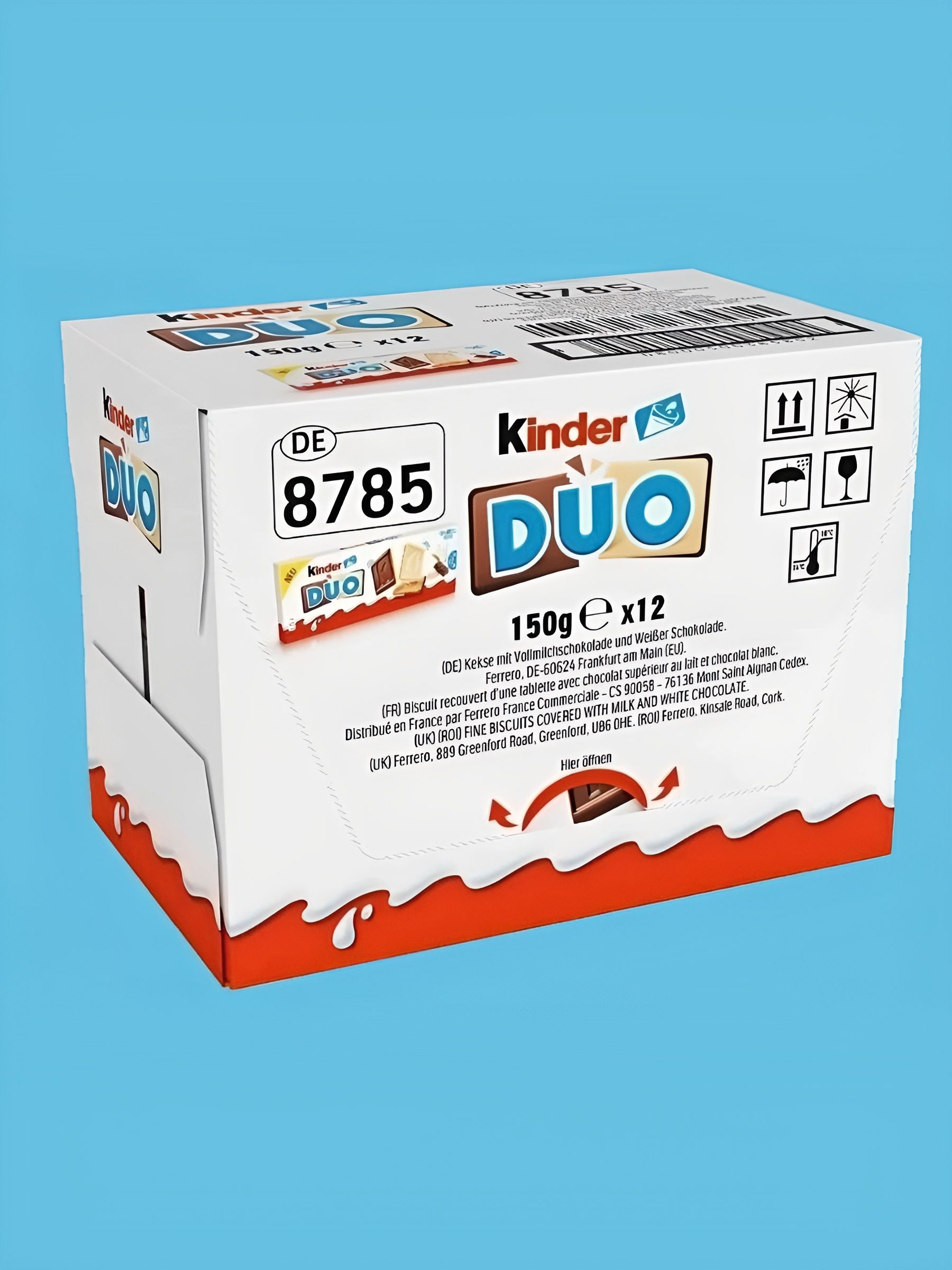 Печенье, шоколадно - молочное, Kinder DUO (150 грамм) 12 шт.