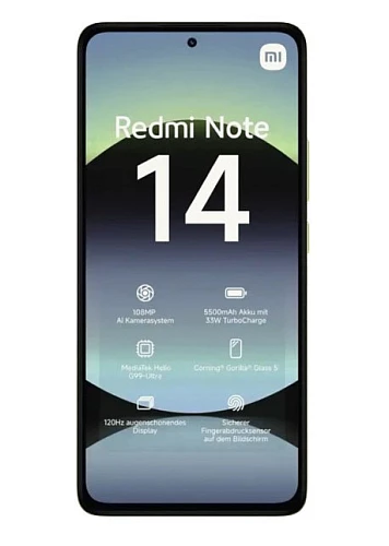 Смартфон Xiaomi Redmi Note 14 4G 8/256GB (Зелёный, 8 ГБ, 256 ГБ)