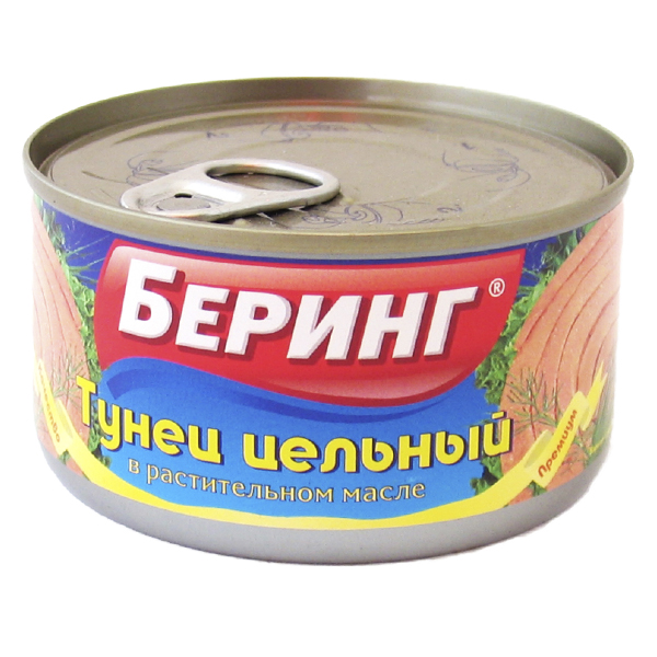 Тунец Беринг Премиум цельный в масле ж/б 200 гр