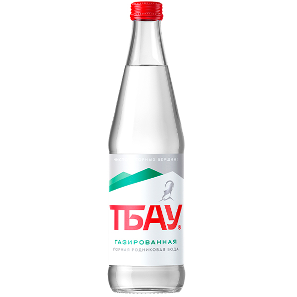 Вода Тбау 0.45 литра, газ, стекло, 20 шт. в уп.