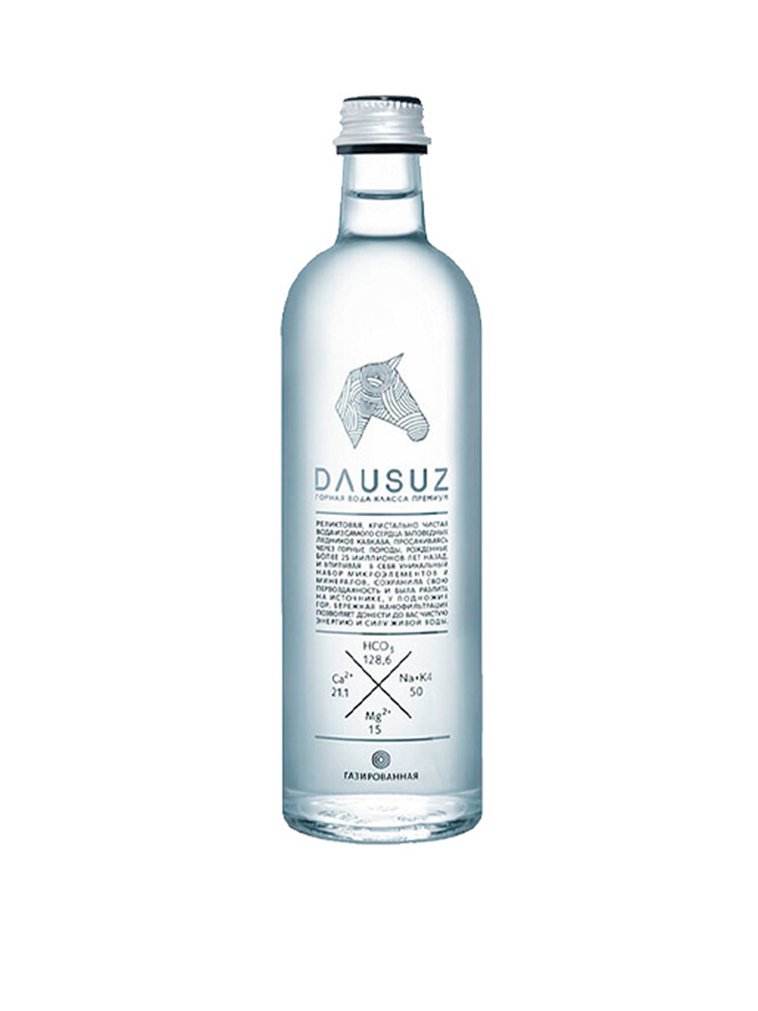 Вода Dausuz 0.5 литра, газ, стекло. Упаковка 12шт.