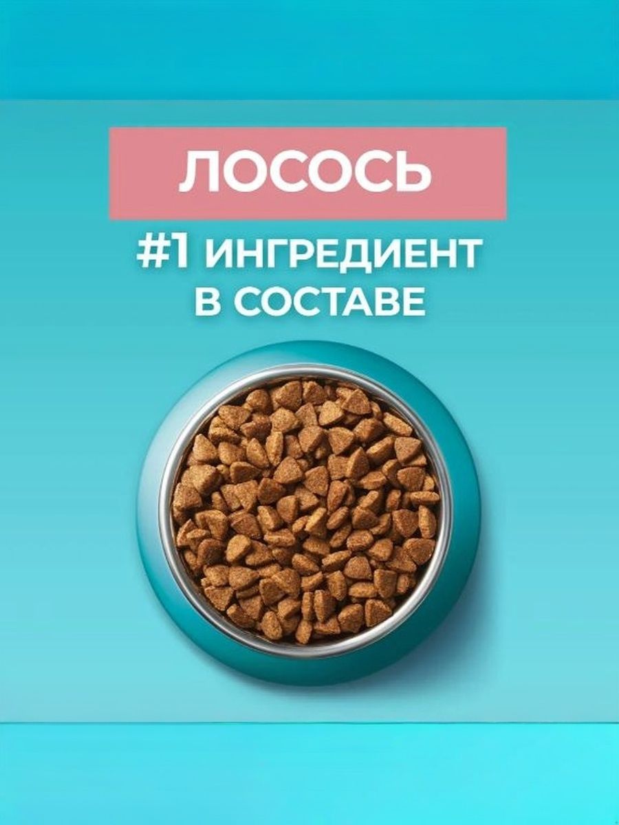 Корм сухой Purina One для стерилизованных кошек с лососем и пшеницей, 1.5 кг