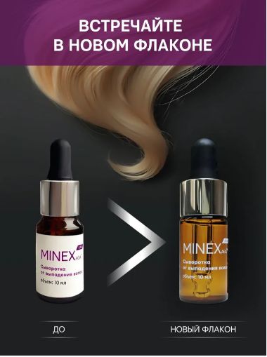 Сыворотка от выпадения волос Селенцин MINEXAGA Минексага 10 флаконов по 10 мл с пептидами и витаминами для роста волос
