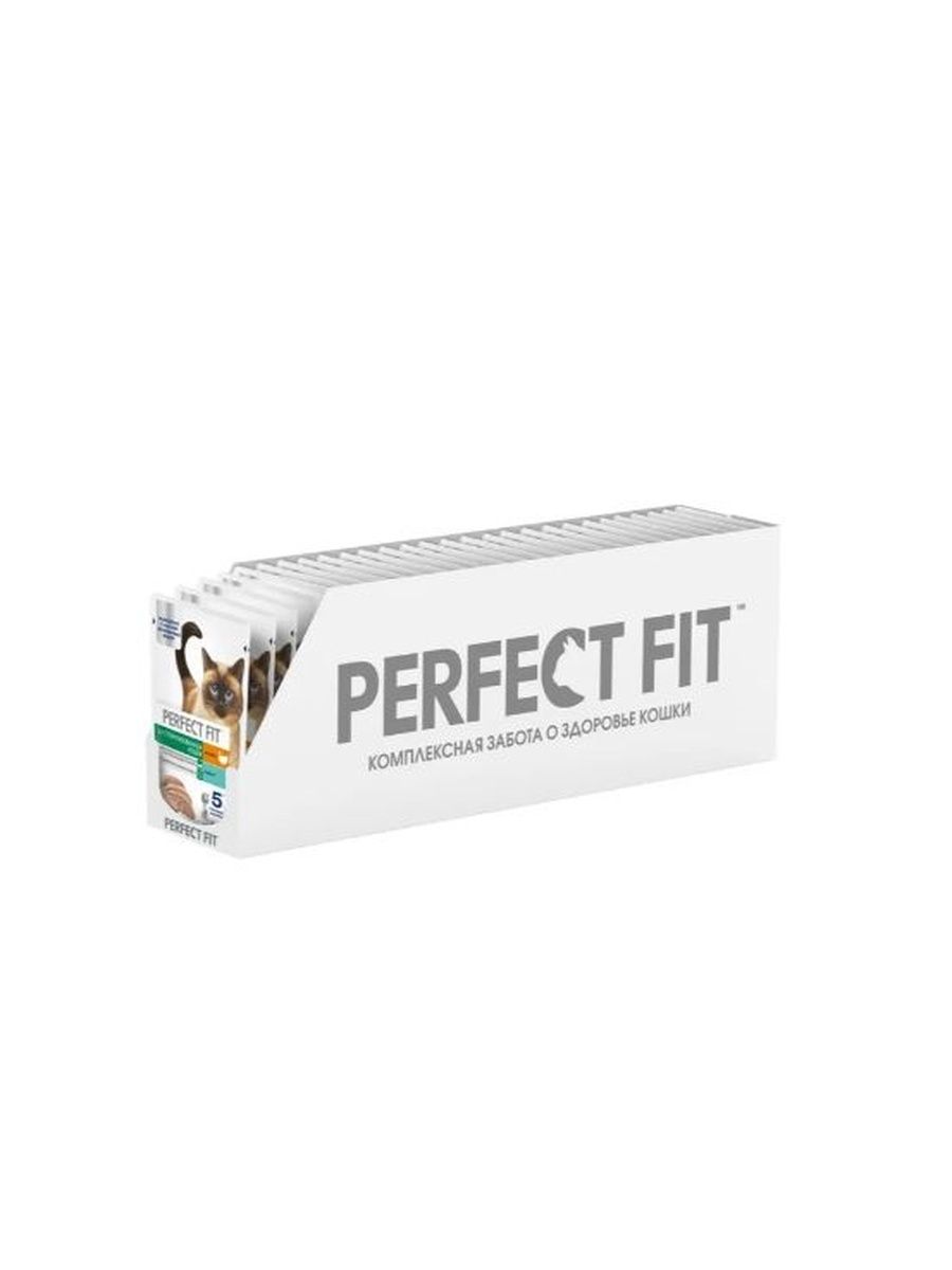 Корм влажный Perfect Fit паштет для стерилизованных кошек старше 7 лет индейка, (в ассортименте) 75 г х 28 шт
