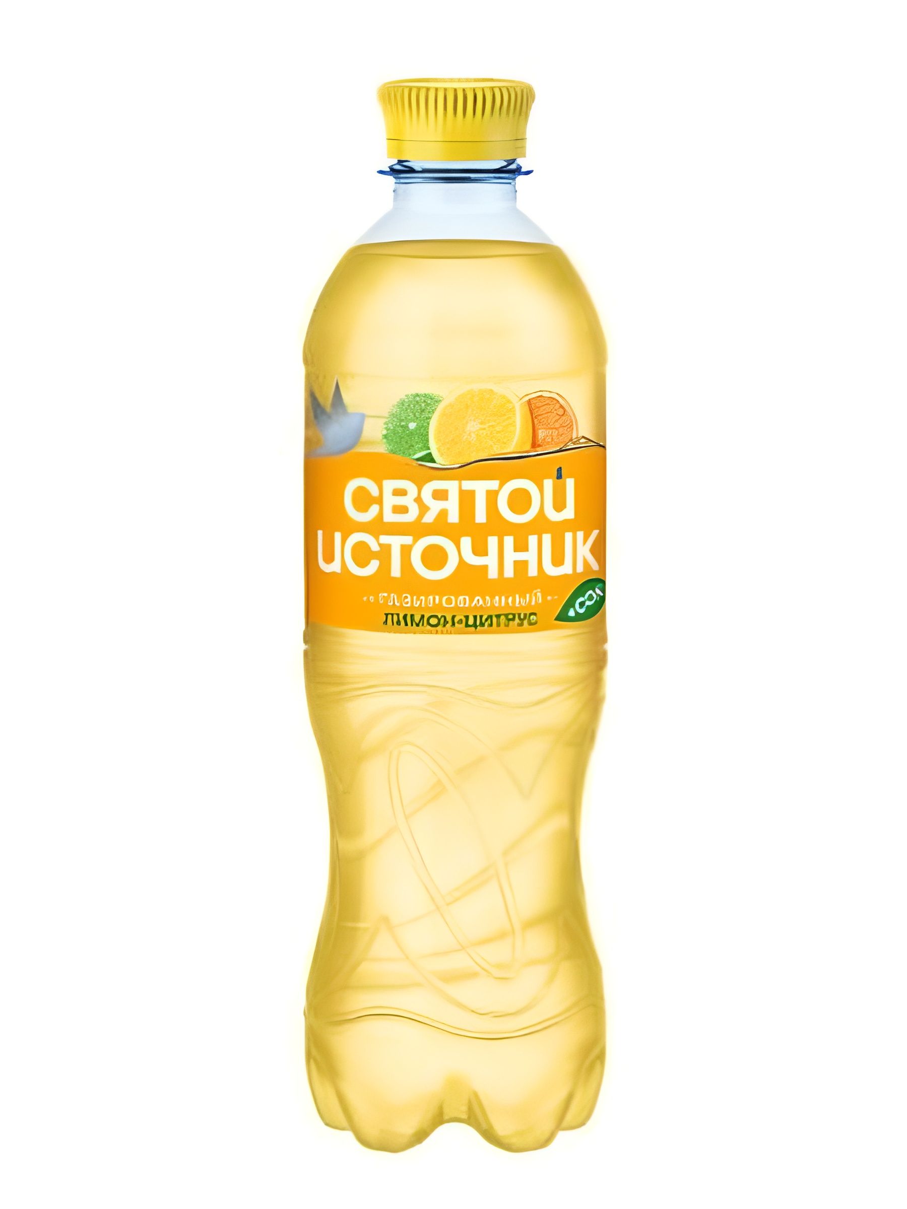 Вода Святой Источник с соком лимона и цитруса газированная. Упаковка 500 мл х 12 шт.