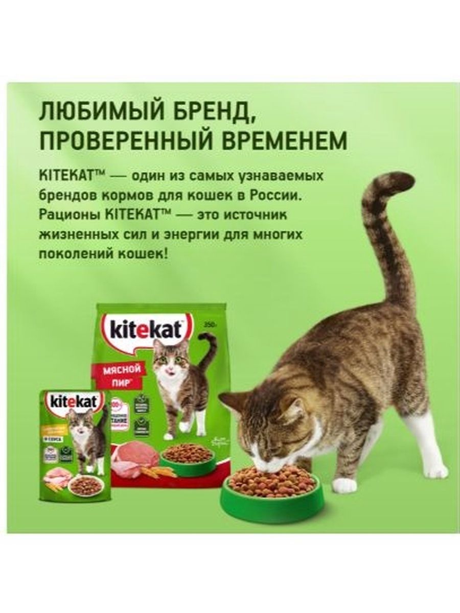 Корм влажный для взрослых кошек KITEKAT, говядина в желе, 85г, 28 шт.